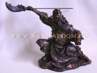 Бог богатства QT30309MR(H) Гуань Юй h-27см темн с золотом бронза