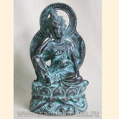 Гуань Инь QT30337Q в лотосе h~26cm бронза патина