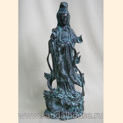 Гуань Инь QT30434Q на драконе h~45cm бронза патина