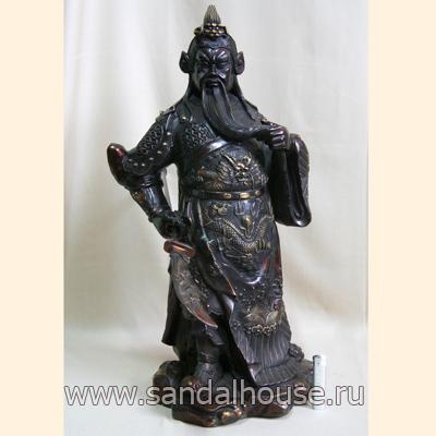 Бог богатства QT30451H Гуань Юй с алебардой h-50см бронза