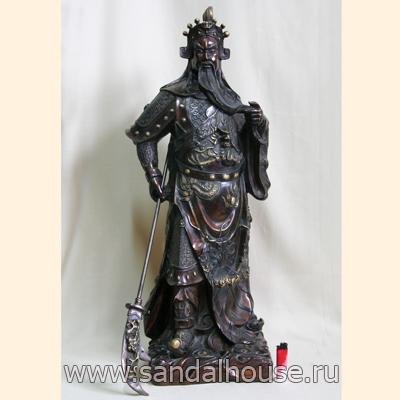 Бог богатства QT30452H Гуань Юй с алебардой h~75cm бронза