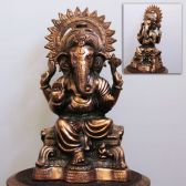 Ганеш на постаменте сидит, h=84см L=45см, легкий сплав, Индия 