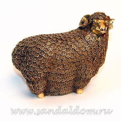 Баран TD57 денежный h~11cm L~14cm бронза