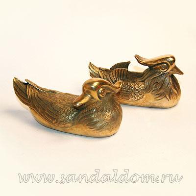 Утки мандаринки TD95Y бронза h~7cm L~13cm 1шт=1 пара