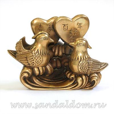 Утки мандаринки TD96Y бронза h=13см