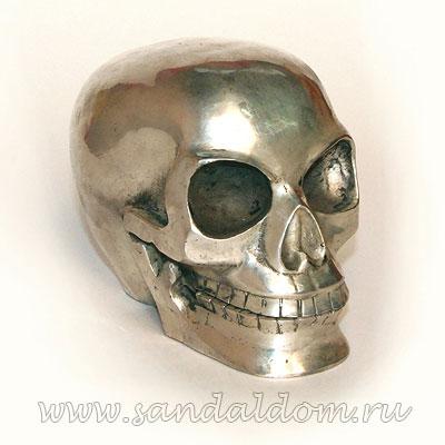 Череп TR22W статуэтка h~10sm под серебро