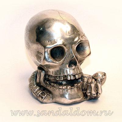 Череп TR25 статуэтка под серебро h~14cm L~14cm