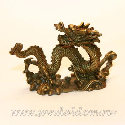 Дракон TS13 с жемчужиной  h~6sm бронза