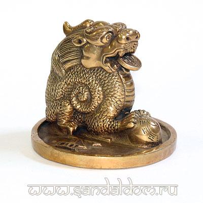 Дракон TS15  с монетой h=9см бронза