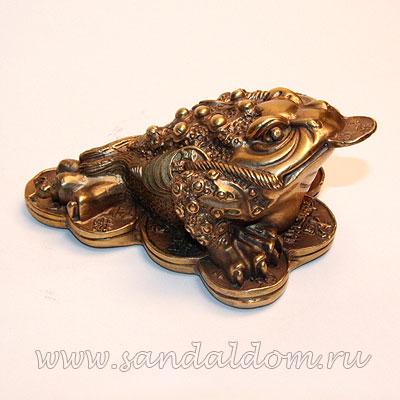 Жаба богатства TS63  h~5cm L~11cm бронза