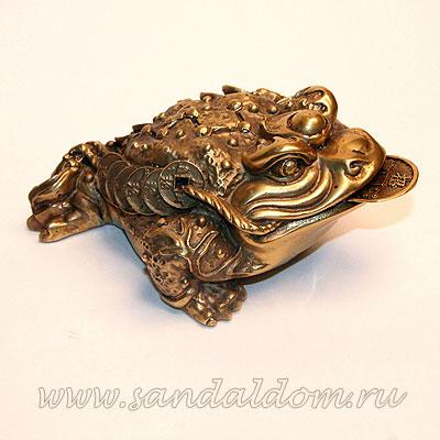 Жаба богатства TS64 трехлапая L~13cm h~6cm бронза