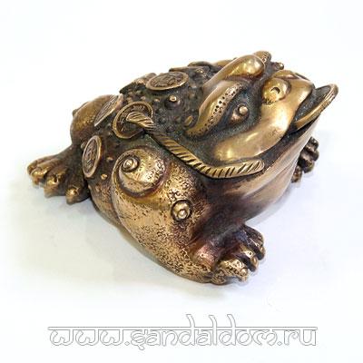 Жаба богатстваTS65 дутая h=7см бронза