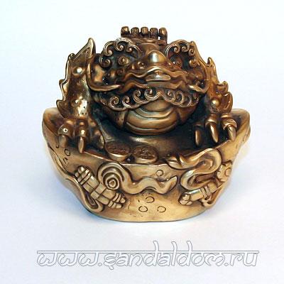 Лягушка Царевна TS78  на денежном слитке 14*15см бронза