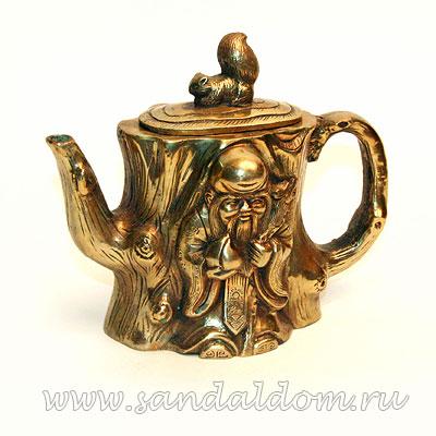 Чайник TY26 Пень и Шоусин h~12sm бронза