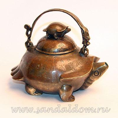 Чайник TY43 черепаха h~8cm L~16cm бронза