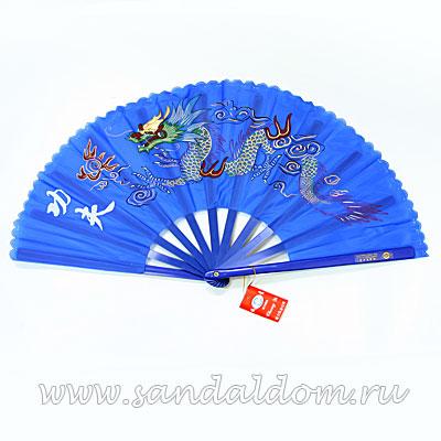 Веер кунг-фу  СИНИЙ 35см