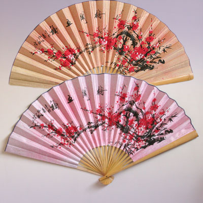 Опахало настенное Сакура Розовое атласное 55см купить