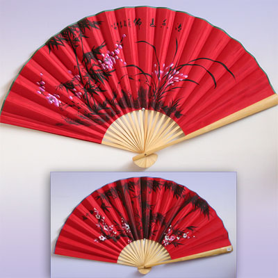 Опахало настенное САКУРА Красное атласное 55см купить