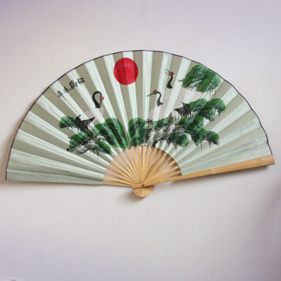 Опахало настенное ЖУРАВЛИ атласное 55см 