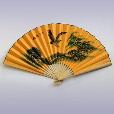 Опахало настенное Желтое ОРЕЛ атласное 55см 