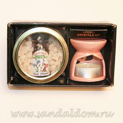 Набор кристаллы и аромалампа R-Expo  Rose Flower малый 