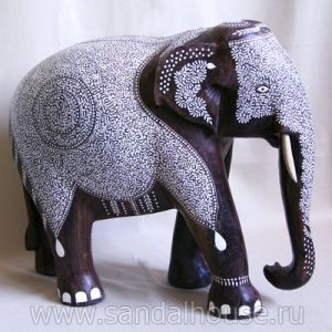 Слон WF418 h~18" роз/дер.с инкрустацией