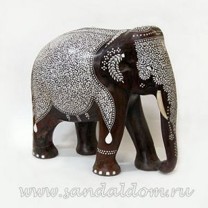 Слон WF514 h~35" роз/дер.с инкрустацией