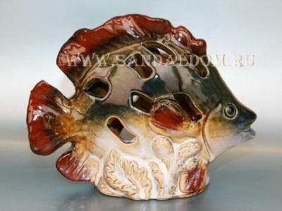 Подсвечник-свет XL057 керамика h~10sm Рыба(ед=уп4шт)