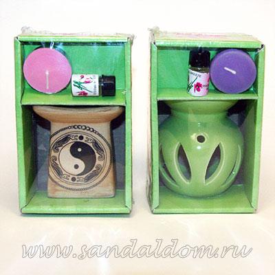 Аромалампа XL180 Набор: аромалампа керамика, масло, свеча 