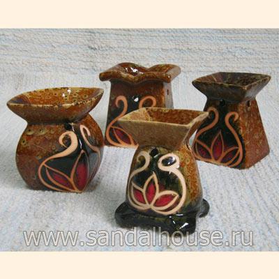 Аромалампа XL313 Набор 4 аромалампы керамика  h=7см