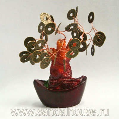 Денежное дерево Фен-Шуй с монетами  h~12cm
