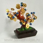 Денежное дерево Фен-Шуй монеты и оберег h~14cm