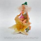 Статуэтка YX3118 ФЕЯ на Цветке полистоун + керамка h=16см L=13см