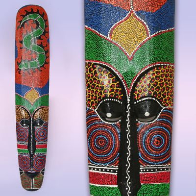 Маска настенная NIL1183 Cо змеей Роспись в точку 1м Индонезия