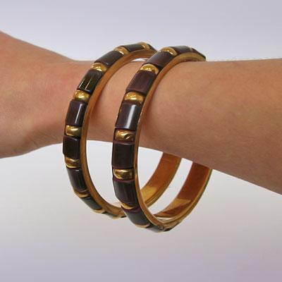 Браслет (рог, латунь), Индия