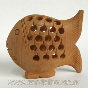 Фигурка F710/2 (резное дерево)  2" Рыбка (мин 4шт)