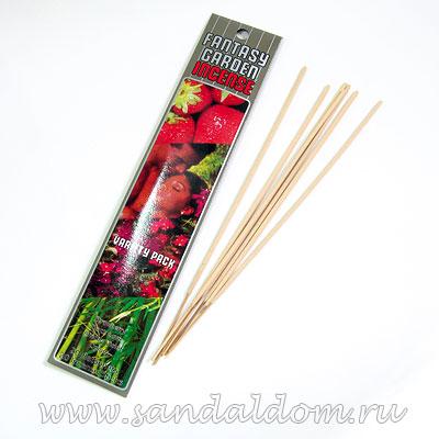 БЛАГОВОНИЯ fgN003 Fantasy Garden Набор 4 в 1 Клубника, Черная любовь, Африканская фиалка, Опиум