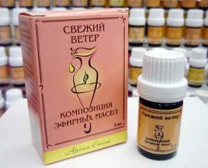 Композиции из натуральных эфирных масел: "Свежий ветер" ("Бодрость и внимание"), 5 мл 