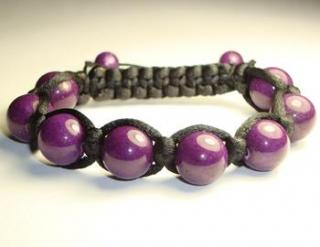 Браслет Шамбала sew517-4"фиолетовый" Камень Индия