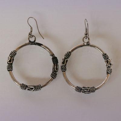 Серьги - Кольца, металл, Индия