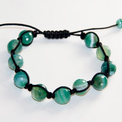 Браслет Шамбала "зеленый", Натуральные Граненные камни, купить