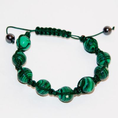 Браслет Шамбала "малахит", Натуральные Граненные камни, купить