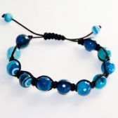 Браслет Шамбала "голубой", Натуральные Граненные камни