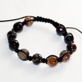Браслет Шамбала "коричневый", Натуральные Граненные камни