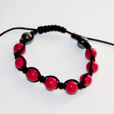 Браслет Шамбала, красный, Купить в интернет-магазине