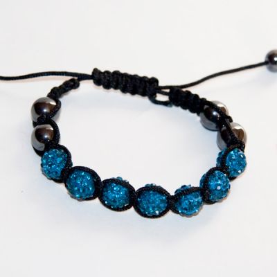 Браслет "Шамбала" бирюзовый, со стразами. купить