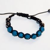 Браслет "Шамбала" бирюзовый, со стразами