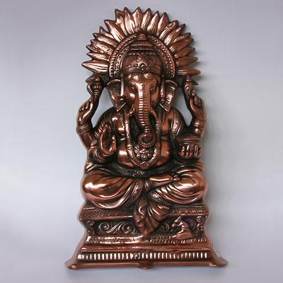 Ганеша с нимбом, 54 X 34см, Легкий сплав, Индия