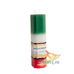 Свеча тройного действия "Зелено-бело-красная", Купить в интернет-магазине СПб